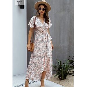 Split Flowy Wrap Maxi Dress